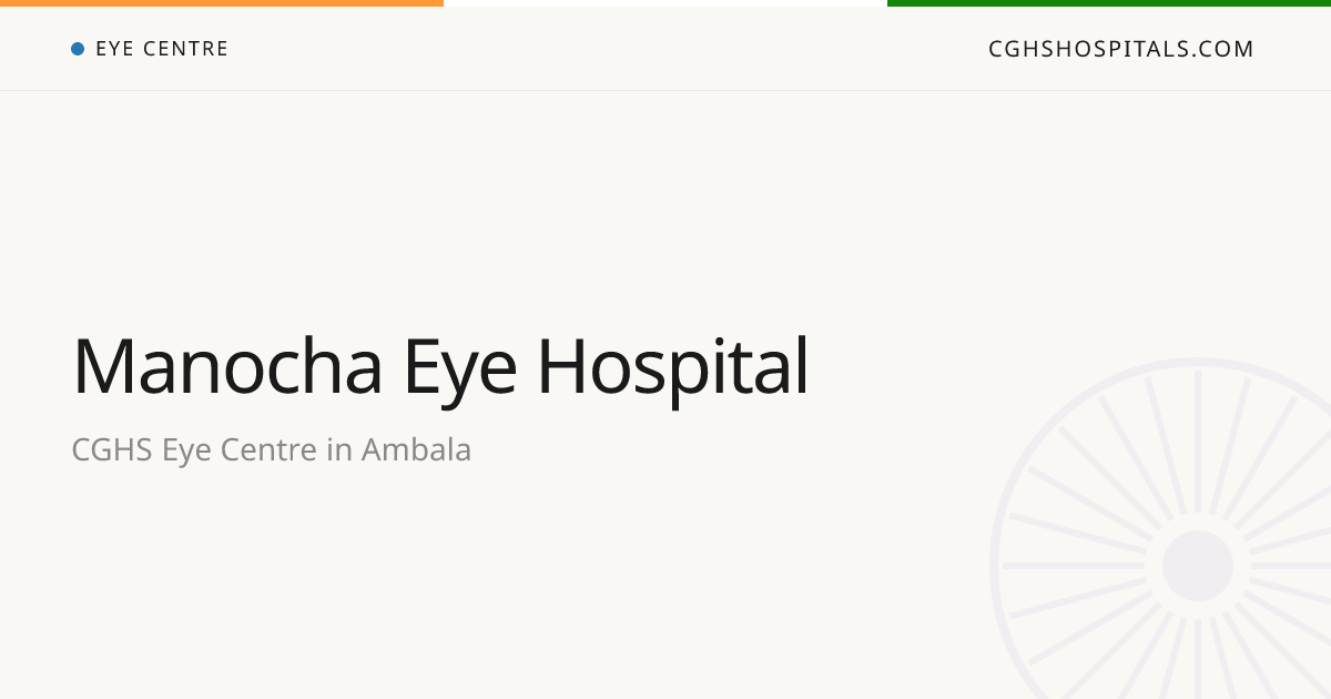 Manocha Eye Hospital (Ambala) — CGHS Empanelled Eye Centre