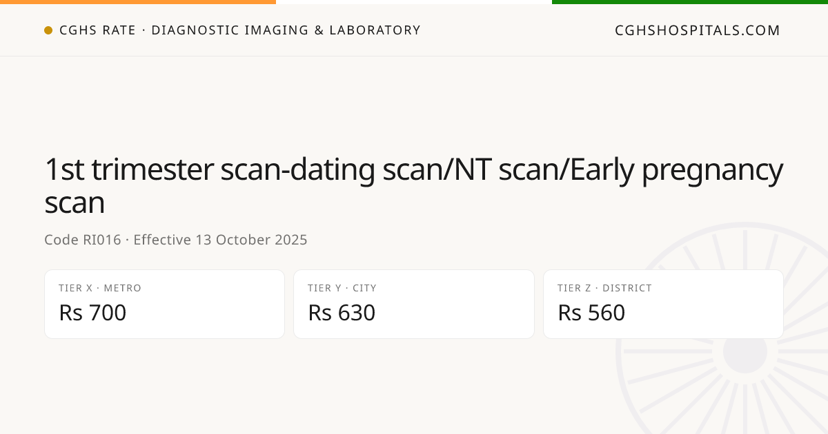 1st trimester scan-dating scan/NT scan/Early… · CGHS Rate