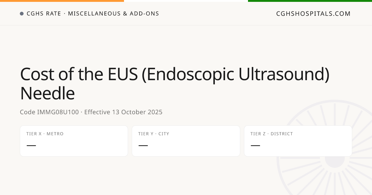 Cost of the EUS (Endoscopic Ultrasound) Needle · CGHS Rate