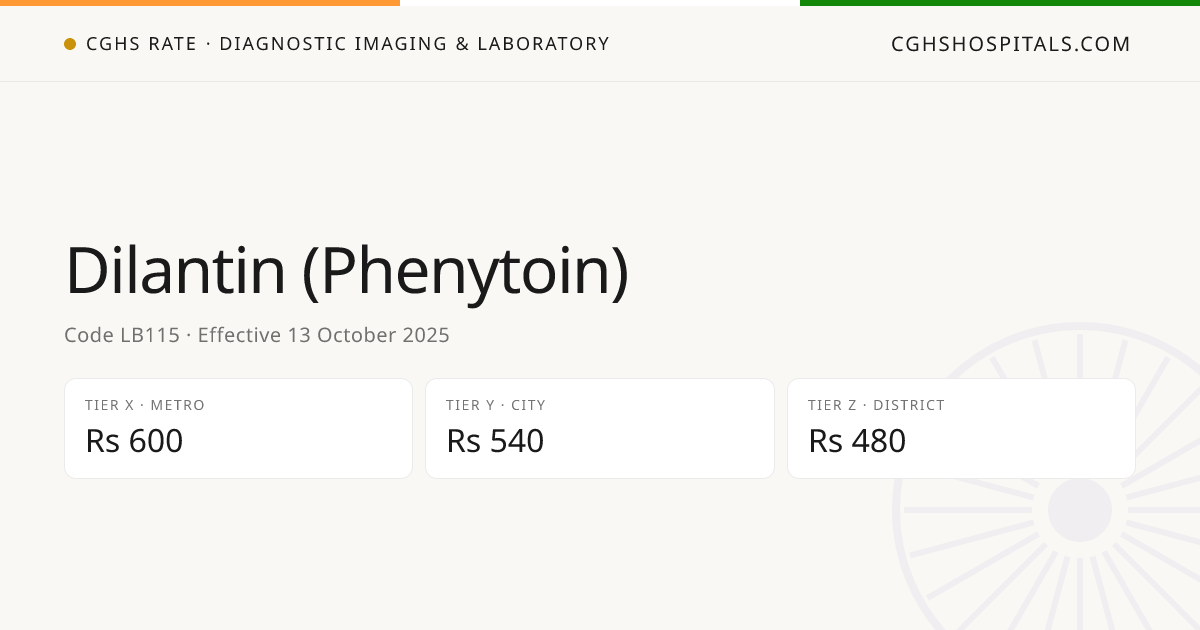 Dilantin (Phenytoin) · CGHS Rate