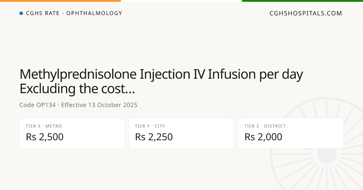 Methylprednisolone Injection IV Infusion per… · CGHS Rate