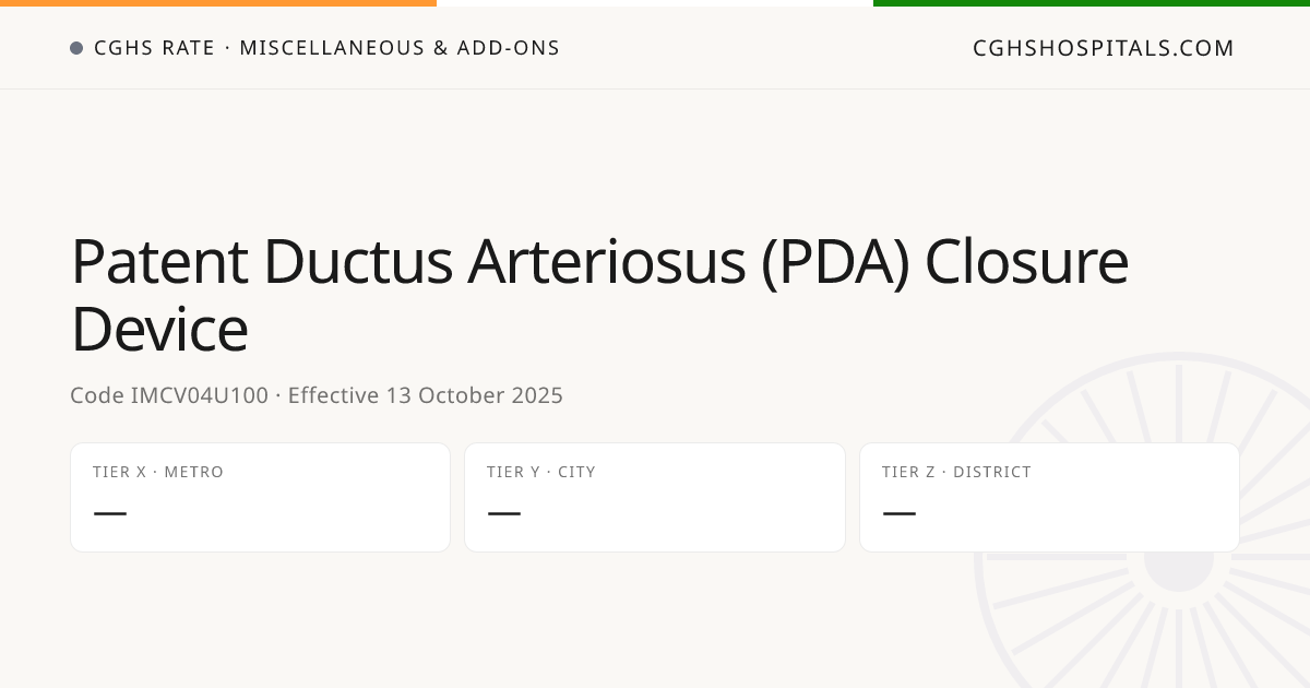 Patent Ductus Arteriosus (PDA) Closure Device · CGHS Rate