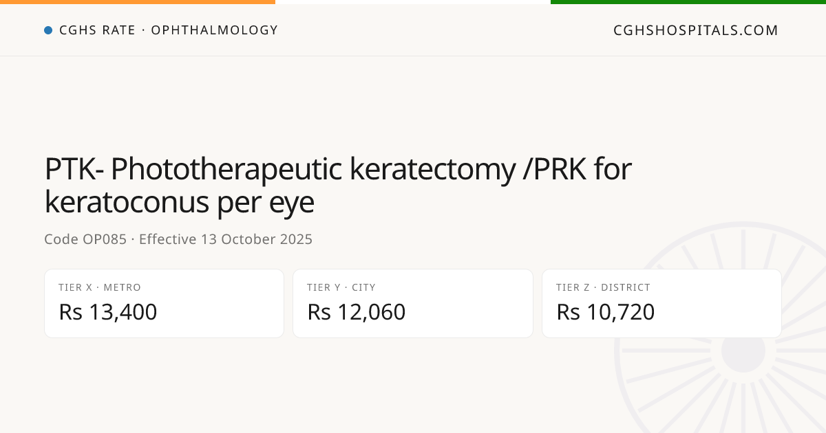 PTK- Phototherapeutic keratectomy /PRK for… · CGHS Rate